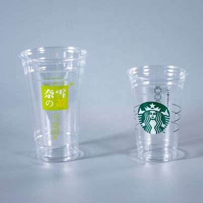 Cold Drink Eco Friendly Biodegradable Compostable Clear PET Disposable PLA Cups Plastic