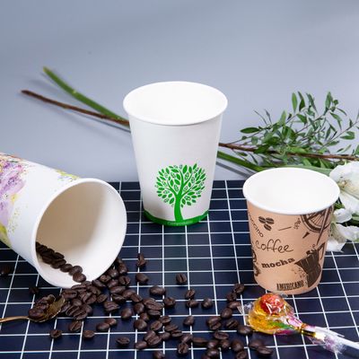 Disposable Single Wall Coffee Paper Cups Custom Printed Eco Friendly for Coffee Party