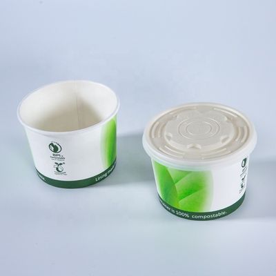 Restaurant Essential Logo Printed Soup Paper Bowl with Lid Eco-Friendly Material