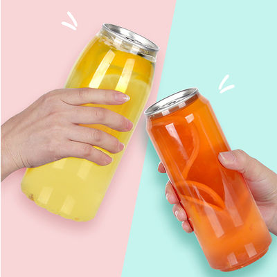 Sample Availabled 250ml 370ml 420ml 500ml 650ml PET Plastic Can with Aluminum Lid