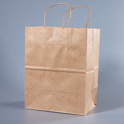 Extra Large Wide Base Brown Kraft Paper Shopping Bag for Custom Packaging Solutions