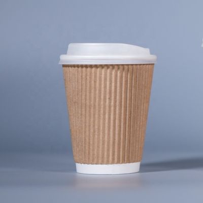 10oz Custom Order PLA Ripple Wall Paper Cup for Takeaway Drinks