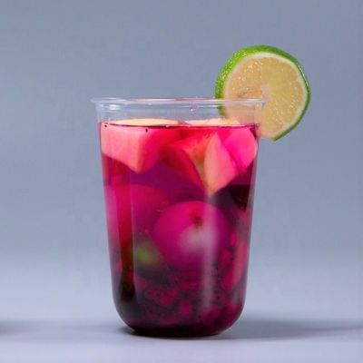 Bubble Tea PET Yogurt Milktea Cups U Shaped Plastic Cup for Coffee Shops Promotion