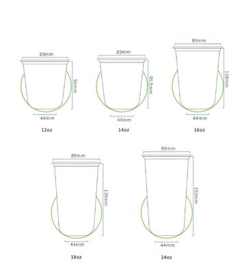 16 OZ Customized Logo Printed U Shaped PET/RPET Beverage Cup for Compostable Ice Cream