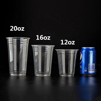 Compostable 12oz Plastic Cup for Cold Beverages and Milk Tea Biodegradable