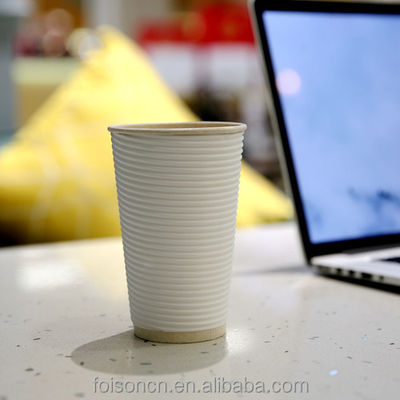 Coffee Paper Cups 12OZ Double Wall Disposable Customized Printed Ripple Kraft Cup