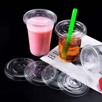 Eco-friendly PET Plastic Flat Lids Cover for Cold Drink Cup Sample Provided Freely