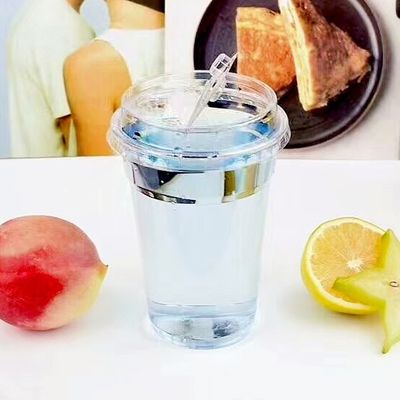 Plastic-free Boba Coffee Drinking Biodegradable PLA Cup With Lid for Smoothie Shops