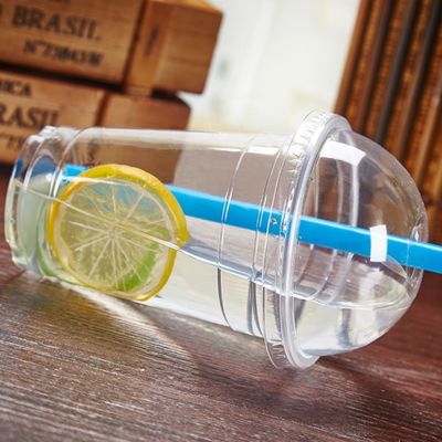 500ml Disposable PLA Plastic Round Bottom Yogurt Cup 96-Caliber Biodegradable U Shape Cup