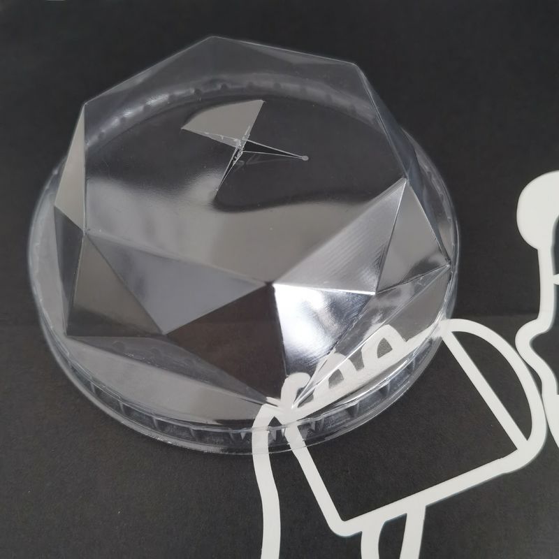 Provided Freely Sample PET/RPET Plastic Flat Dome Diamond Insert Lids for Cold Drink Cup