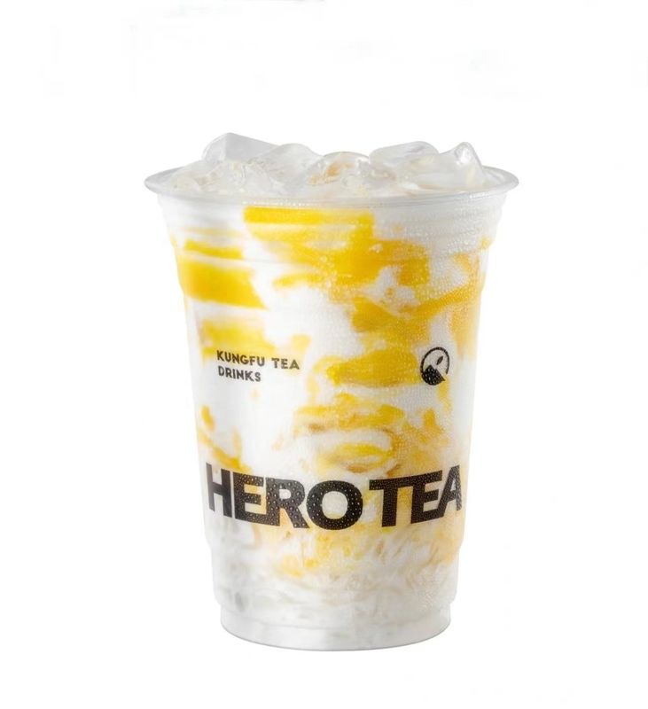 Plastic-free Boba Coffee Drinking Biodegradable PLA Cup With Lid for Smoothie Shops