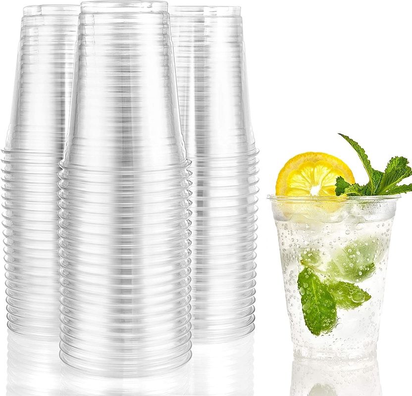 Custom 10/12/14/16/20/24 oz Cold PLA Disposable Cups with Lids Temperature Resistant